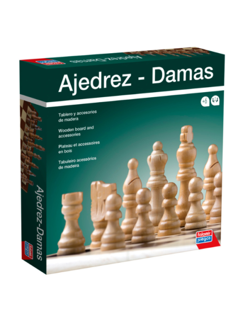 Ajedrez + Damas (Madera)