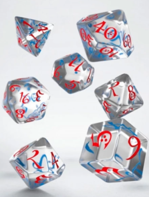 Set Dados Classic RPG Translucent and Blue-red