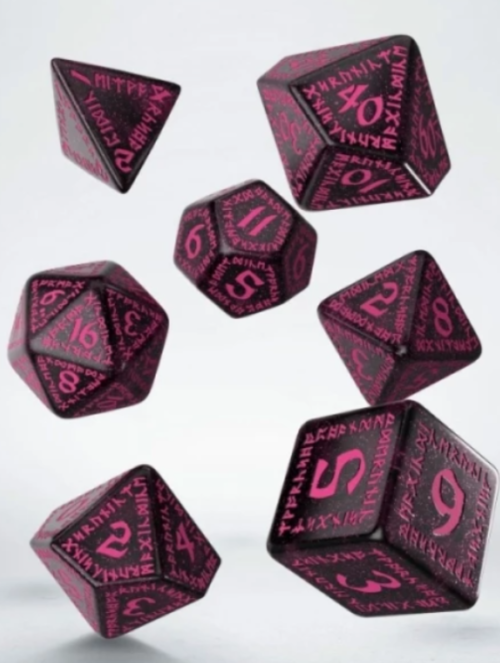 Set Dados Runic Shimmering Black and Magenta